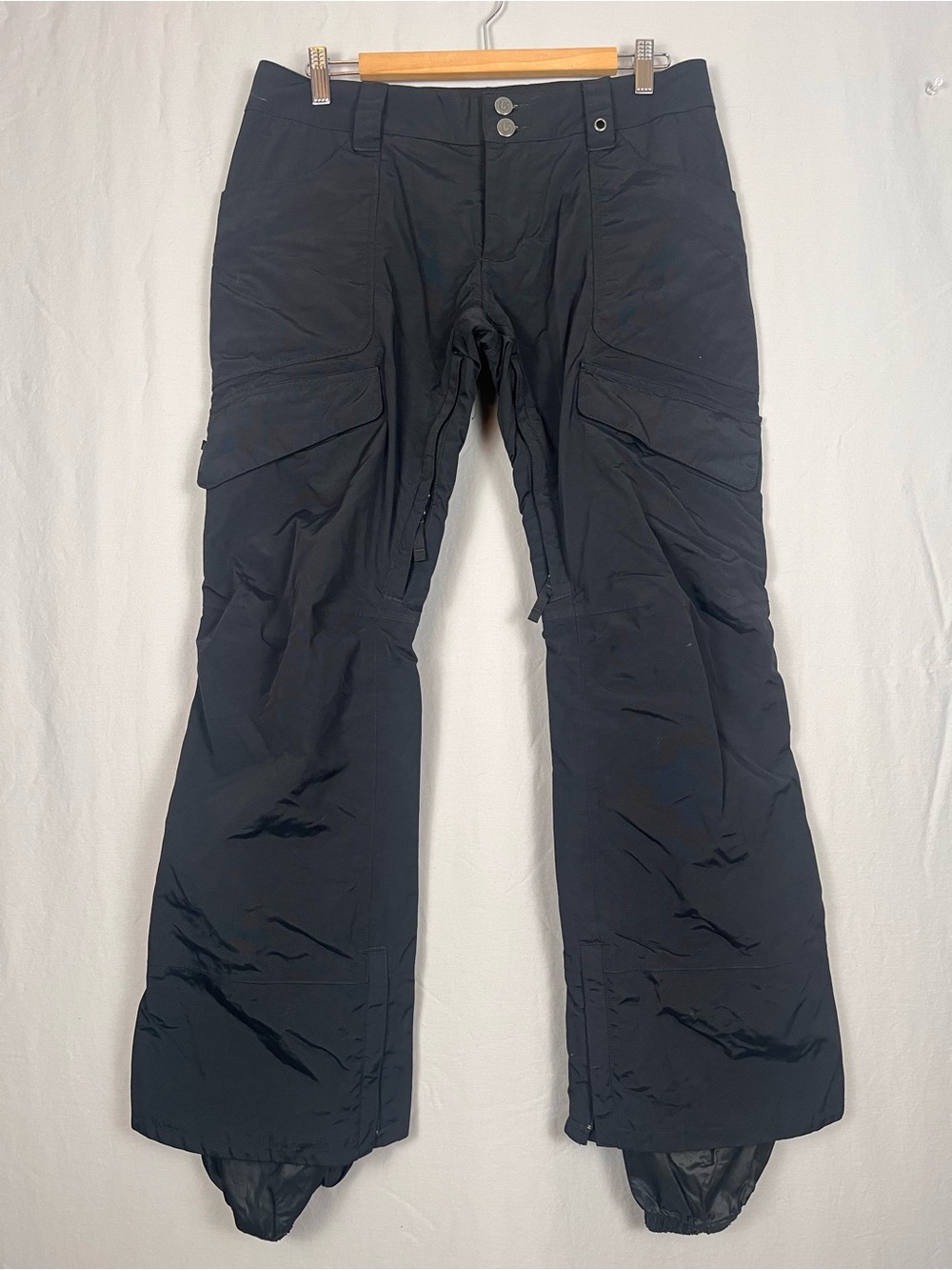 Burton Dry Ride Womens Ski Snowboard Pants Size Medium Black Cargo Waterproof